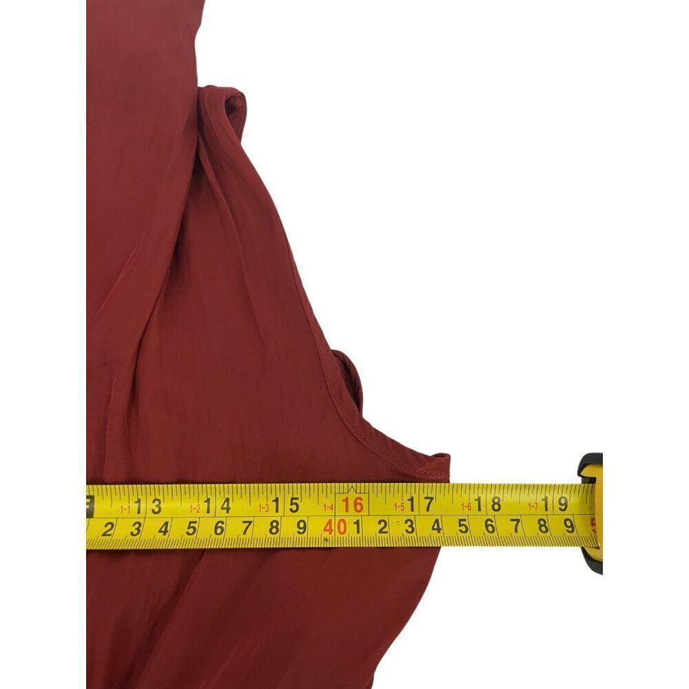 Zara Womens Midi Dress XL Terracotta Satin Effect Cut Out Side Slit 2842/945 NWT - Picture 15 of 16